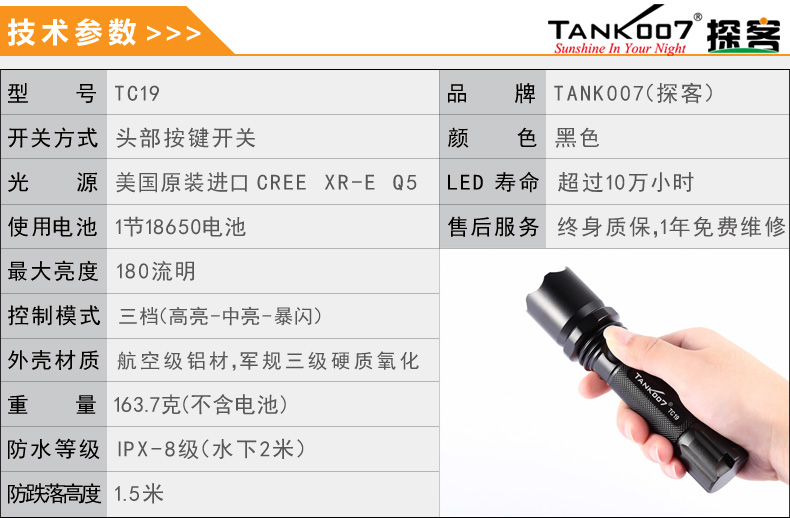 選購強光手電筒什么品牌好？探客TANK007手電筒生產廠家